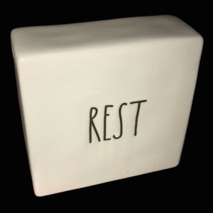 RAE DUNN Artisan Collection "REST" Bedroom Inspiration Paperweight Self Care 174